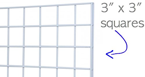 Only Garment Racks #1898WHT (3PCS) Only Garment Racks Commercial Grade Gridwall Panels – Heavy Duty Grid Panel for Any Retail Display, 2’ Width x 5’ Height, 3 Gridwall Panels Per Carton (White Finish)