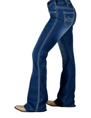 Cowgirl Tuff Western Jeans Women UltraBreathe 30 Long Dark Wash JULBTT2