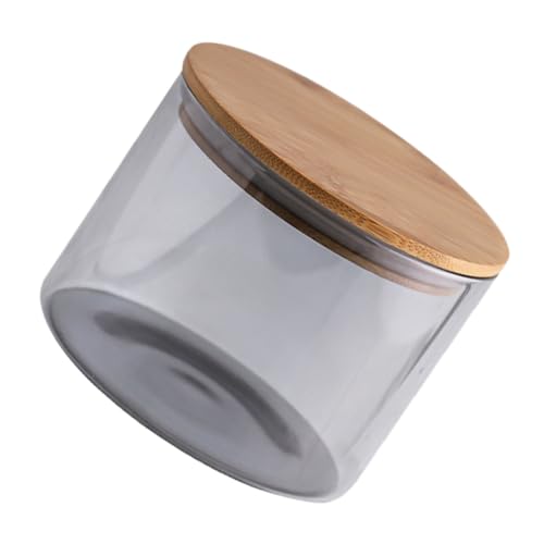 MOTHNUR Tarro de Vidrio Pequeño con Tapa de Madera Recipiente Hermético para Almacenar Snacks Frutos Secos y Especias Bote Sellado para Alimentos Secos Cocina