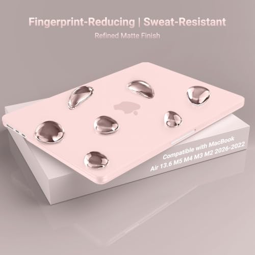 Image of MOSISO Compatible with MacBook Air 15 inch Case M4 M3 M2 2025 2024 2023 | Compatible with A3241 A3114 A2941 with Touch ID, Plastic Hard Shell Case&Keyboard Cover&Screen Protector,Chalk Pink