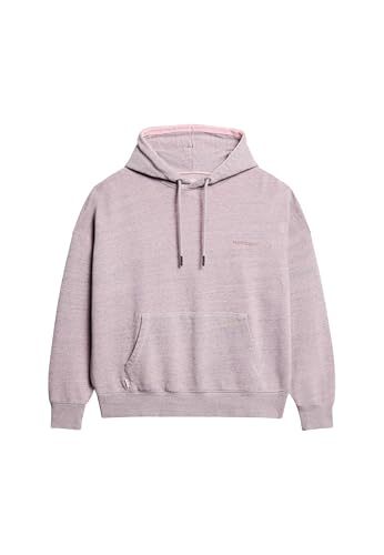 Superdry Women's Overdyed Essential Hoodie with Logo, Powder Pink, 12