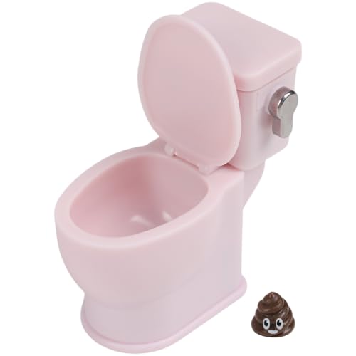 Inodoro de casa de muñecas rosa con sonido realista de descarga de plástico