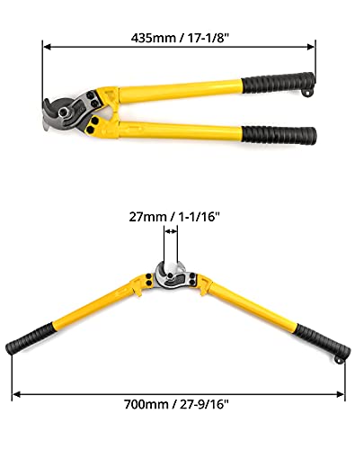 Qwork Hardened Cable Cutter, 18" Heavy Duty Stainless Steel Wire Rope Cutter For Cutting Steel Wire #TOP5