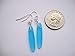 Handmade Casual Wear Jewelry From Bad Apple Design - Natural long Stone Artisan Sea Glass Wire Cobalt Caribbean Caribbean Blue Sea glass Silver Earrings – Perfect Gift For Women Wife Bridal