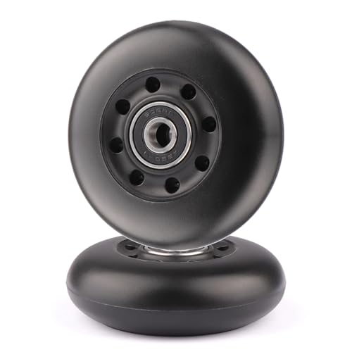 Gladeer 76x24mm PU Replacement Wheels 90A Caster Board Wheels for Razor Ripstik RipRider 360 FlashRider PowerRider Ripsurf Waveboard (Black)