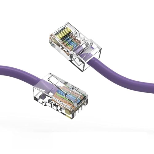 Cable de Red Ethernet Cat5E UTP 5Ft Morado Pack 2 miniatura 1