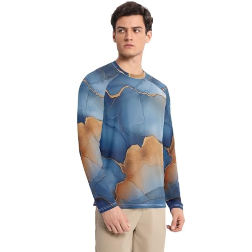 Marble Terracotta Navy Blue Shirts Summer UPF 50+ Lightweight Long Sleeve UV Sun Protection Long Sleeve Shirts Water Fishing3
