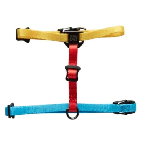 Travel Cat Harness And Bungee Leash Set - 2 In 1 Adjustable Escape Proof Cat Harness & Leash For Small, Medium, Large Cats, Kitten - H-Style Cat Harness And Leash For Outdoor Walking (Color Block) #TOP4