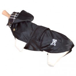 Manteau chien Chadog Tonga Écossais T45 Noir pour balades sous la pluie