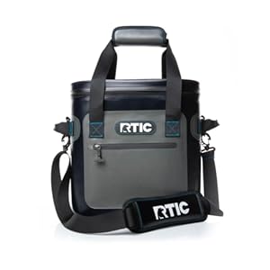 RTIC Soft Cooler 20 Can, Insulated Bag Portable Ice Chest Box for Lunch, Beach, Drink, Beverage, Travel, Camping, Picnic, Car, Trips, Floating Cooler Leak-Proof with Zipper, Blue/Grey