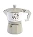 Vetrineinrete® Caffettiera Fango e Bianco Shabby Chic Moka 2 o 3 Tazze Macchina del caffè in Alluminio per Espresso Idea Regalo (3 Tazze) D64