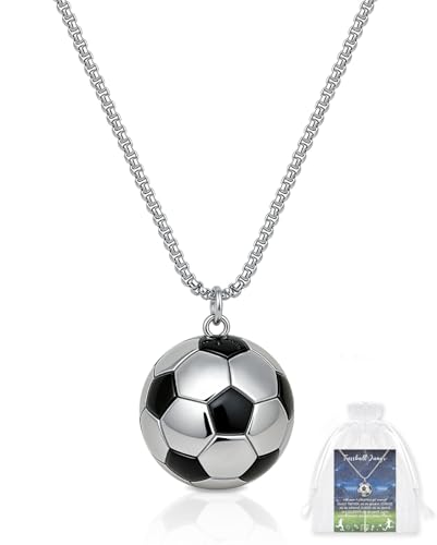 Fussball Geschenke Jungen, Fussball Kette Jungs mit Mutmacher Karte, Fußball Geschenke für Jungs 5 6 7 8 9 10 11 12 13 14 Jahre, Coole Geschenk zur Kommunion Konfirmation Firmung Jugendweihe Junge