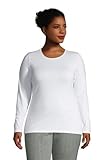 Lands' End Women LS LWCM Shaped Crew White Plus 1x