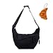 Produktbild YDAKGUEY Crossbody Bag, Damen Schultertaschen Umhängetasche mit verstellbarem Gurt Nylon Hobo Bag, Damen Halbmond Schultertasche für Arbeit, Reisen, Alltag(Schwarz)