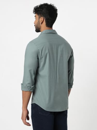 Image of Spykar Men's Regular Fit Full Sleeve Cotton Solid Casual Shirts