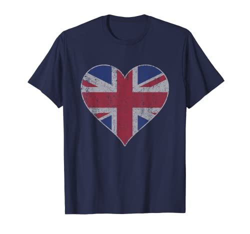 Union Jack Flag Heart Inglaterra Reino Unido Camiseta Camiseta