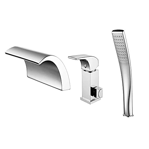 Robinet de lavabo pour salle de bains moderne avec jet cascade et douchette amovible