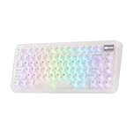 KiiBoom Phantom81 Lite 75% Gasket Mechanical Keyboard, QMK&VIA Programmable, 3 Modes Wireless Gaming Keyboard, RGB Backlights, ABS Case + UV Tech, Hot-Swappable for Windows/Mac/Linux (Clear)