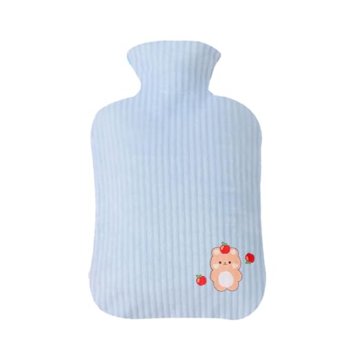 Botella de agua caliente de dibujos animados, relleno de agua, a prueba de explosiones, bolsa de agua caliente portátil para mujeres y niñas, calentador de manos de invierno