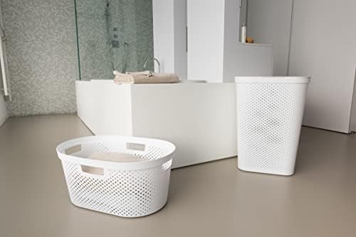 Curver Laundry Basket, 60 L, 43.7 x 35.1 x 60.2 cm, Recycled Plastic,White