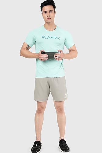 Image of FUAARK Men's Aura Textured Round Neck Regular Fit Gym Sports T-Shirt