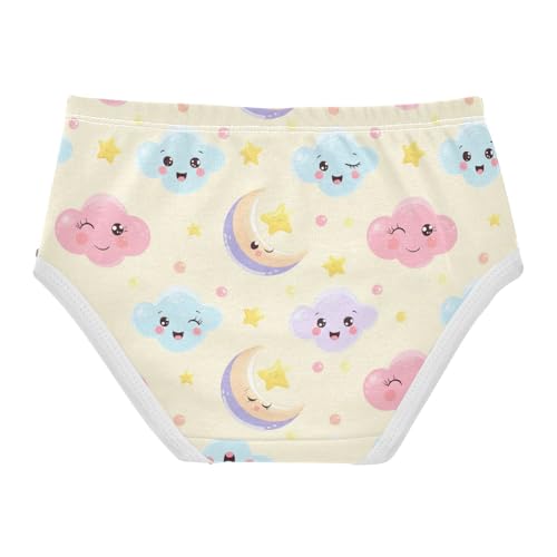 Joisal Toddlers Underwear Floral 2t Cotton Little Girl Panties Flower Undies Kids Briefs Cute Pastel Cartoon Clouds2