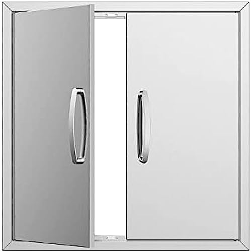 Outdoor Kitchen Doors- Stainless Steel BBQ Double Access Door,Flush Mount