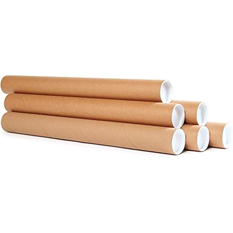 Better Crafts Mailing Tubes with Caps - Premium Kraft Cardboard Tubes for mailing - Shipping Tubes for posters - Size 2" x 22" (50) Cover