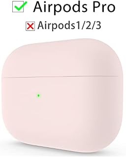 ORNARTO Compatible with AirPods Pro Case, Protective Liquid Silicone Case for AirPods Pro Soft Skin Front LED Visible Silicone Case, Green