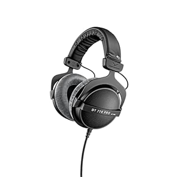 beyerdynamic Fones de ouvido DT 770 PRO 80 Ohm Over-Ear Studio em cinza. Design fechado, com fio para gravação e monitoramento profissionais