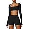 ABOCIW Workout Sets For Women 2 Piece Seamless Halter Sports Bra Scrunch Butt Impact Shorts Gym Yoga Outfits - View #6