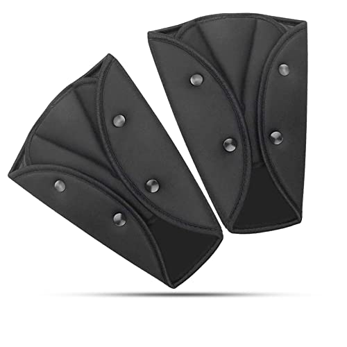 DUBSTAR Seat Belt Adjuster for Kids,2 Packs Car Seatbelt Safety Cover Triangle Positioner for Short People,Firm Auto Shoulder Neck Strap Adjuster,Universal Seatbelt Locking Covers for Children (Black)