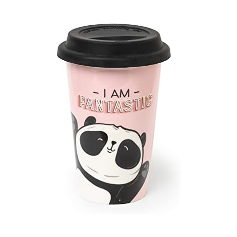 LEGAMI - Taza de porcelana New Bone China de doble capa, 300 ml, Tema Panda Cover