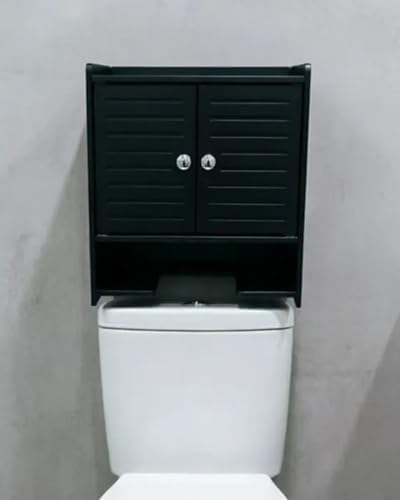 AOJEZOR Over The Toilet Storage Cabinet: 2-Tier PVC Bathroom Orga...