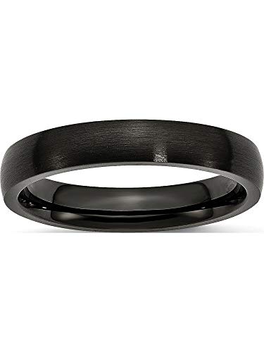Chisel Stainless Steel 4mm Black IP-Plated Brushed Band (Width=4)