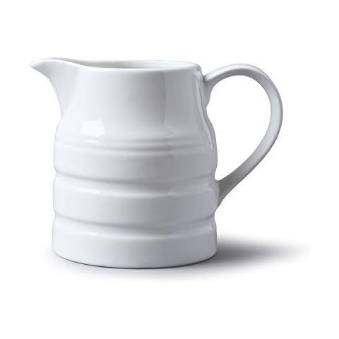 WM Bartleet & Sons 1750 T36 Porcelain Traditional Churn Jug, 1 Pint-White Cover