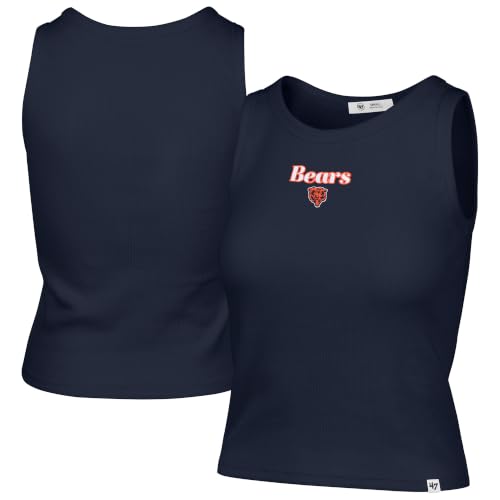 47 Women's Navy Chicago Bears Cropped Straight Cut Ribbed Baby Tank Top