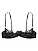 ACSUSS Womens Sheer Lace Lingerie 1/4 Cups Underwire Bras Bare Exposed Breast Push Up Bra Tops Black Medium