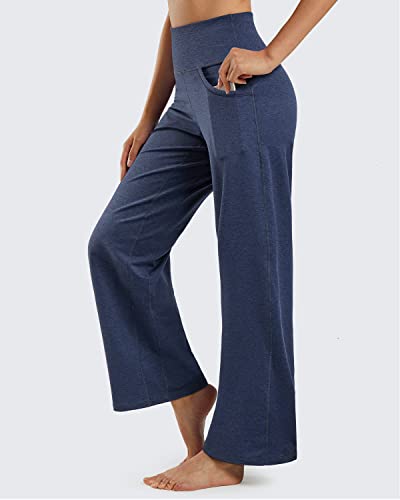 Image of Promover Wide Leg Pants Woman Yoga Pants with Pockets Stretch Loose Casual Lounge Sweatpants Petite /Regular /Tall