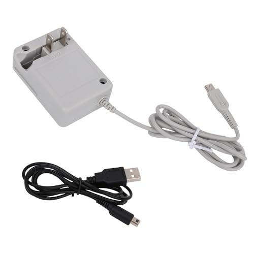Charger Kit for 3DS, Premium PVC Charger Compatible with 3DS/ DSi/DSi XL/ 2DS/ 2DS XL/New3DS with Charging Cable for Home Travel 100-240V Wall Plug Power Adapter