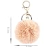 jtkdxqs Pom Pom Keychain Soft Artificial Rabbit Fur Plush Fluffy Ball Key Ring for Women,skin