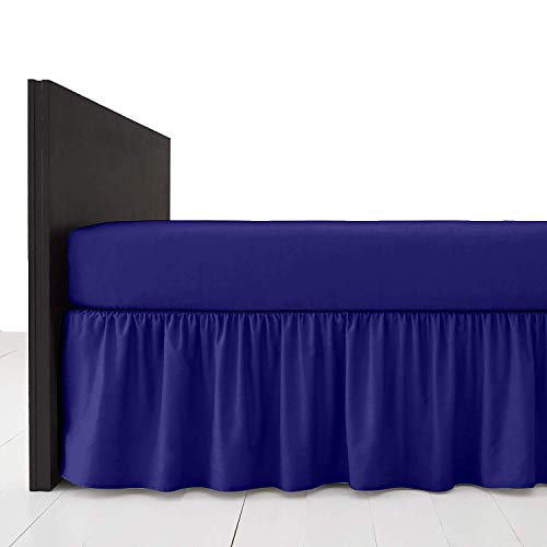 Comfy Nights Couvre-lit en polycoton uni Différentes couleurs et tailles disponibles, Polycoton, bleu marine, King Cover