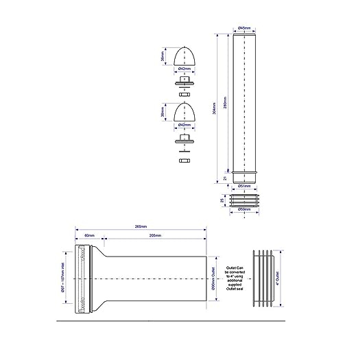 Mcalpine Universal WC Frame Inlet & Outlet Connector Kit Wall Hung Toilet Pan