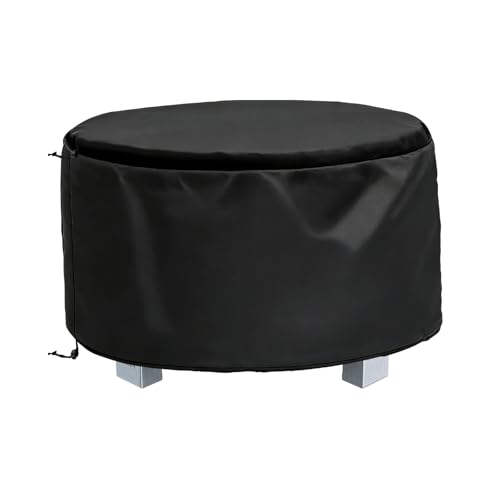 Round Fire Pit Cover for Breeo Smokeless Fire Pit X Series 24 27.5 Dia x 15 H Black 600D Heavy Duty Waterproof UV& Fade Resistant Fire Pit Cover with Adjustable Drawstring Durable and Sturdy