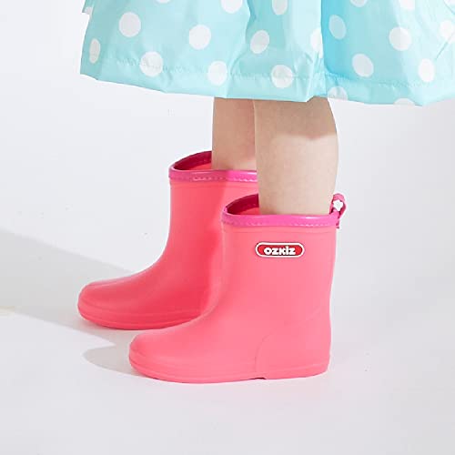 Ozkiz Toddler Girls Boys Rain Boots Plain PVC Light Pink Blue Navy Yellow4