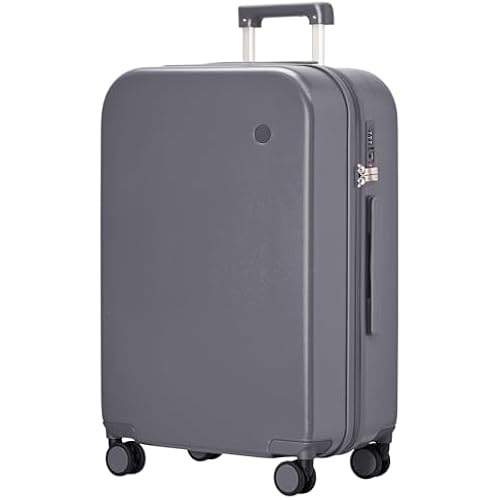 mixi Luggage Suitcase with Spinner Wheels, Hardside Rolling Suitcase PC with Cover & TSA Lock Lightweight Travel Case 28in Checked in, Rock Gray