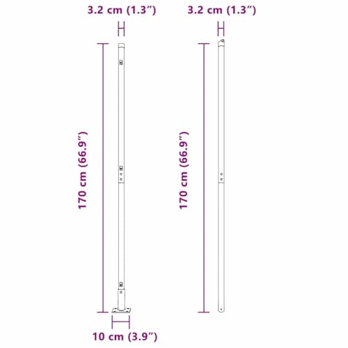 Poste de valla verde de acero resistente para delimitación perimetral estable 8