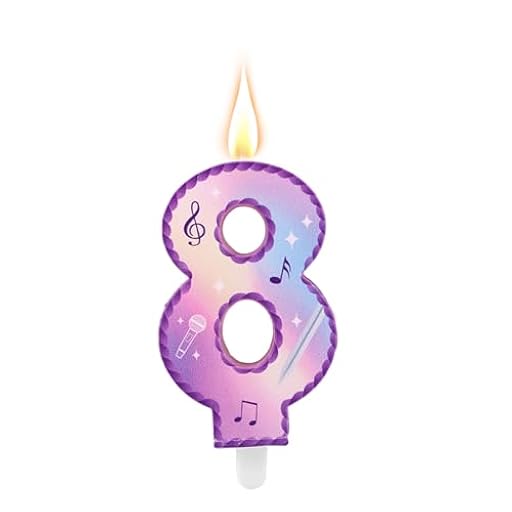 Música Tema Cumpleaños Números Velas, Rosa Púrpura Tarta Velas con Notas Musicales Encaje Diseño Tarta Topper para Suministros Fiesta de Cumpleaños Celebraciones Aniversario (Número 8) | Ya disponible en tu tienda friki favorita! En mundofriki.es!