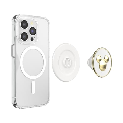 Image of PopSockets Phone Grip for MagSafe with Kickstand, Magnetic Stand, Swappable Top, Secure Hold for iPhone MagSafe Cases, Phone & Tablet Grip, Disney - Enamel Mickey