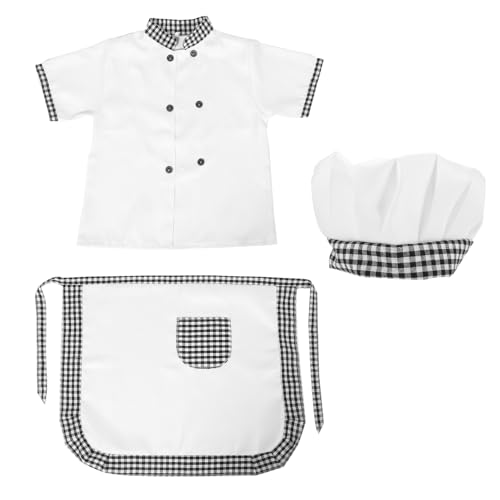 Delantal infantil con protección contra manchas y gorro de chef corto para manualidades